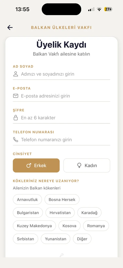 Membership sign-up