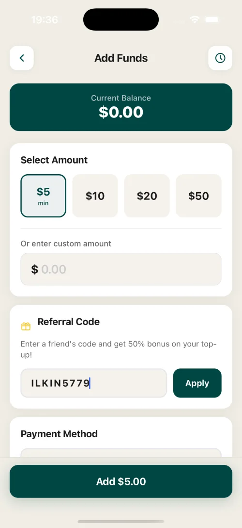 Wallet top-up