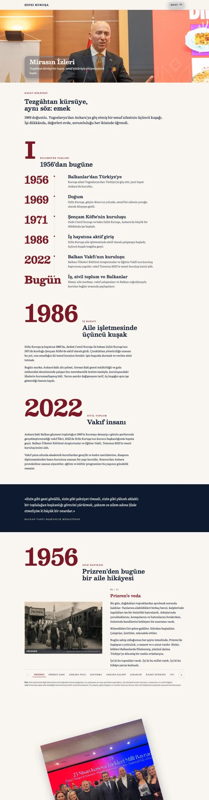 Hayat Hikâyesi — the life-story timeline